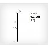 Vitlackerad dyckert 14/35 Vit galv (SKN 16-35 Vit)